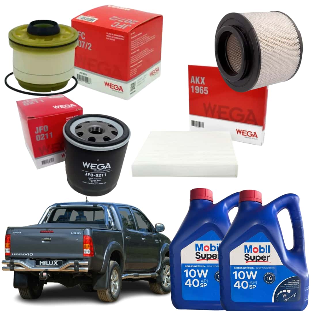 Kit Service Toyota Hilux 2007 - 2015 - Filtros + Aceite Mobil x 8 litros