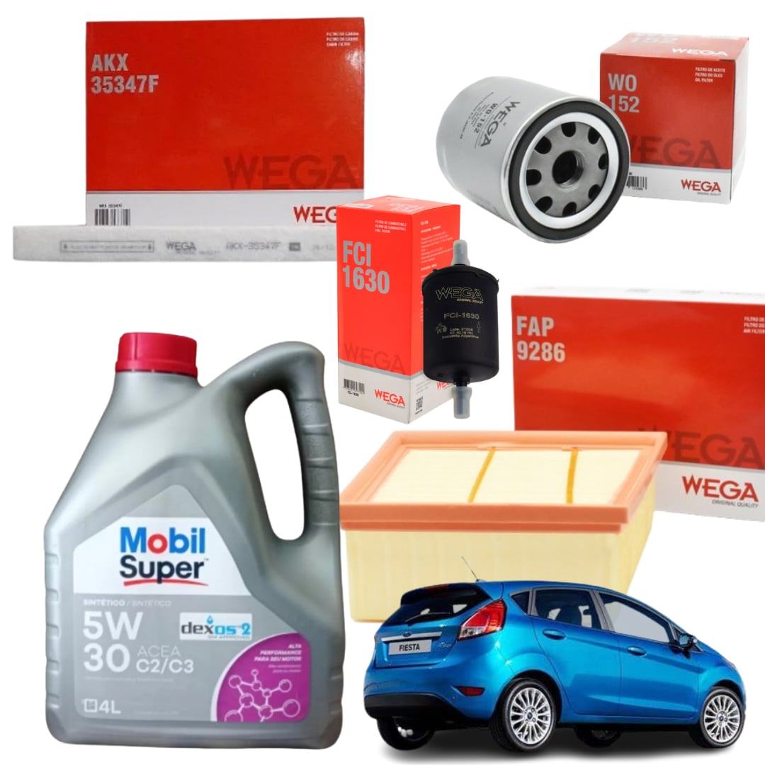 Kit service Ford Fiesta Kinetis - Filtros + Aceite 5w30 Mobil x 4 litros - Media 1